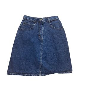 Parallel Lines denim mini skirt women or jr’s size 5/med dark denim wash/vintage